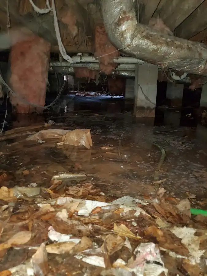 Crawl space flood assessment for Commercial Water Damage Restoration in Ewing