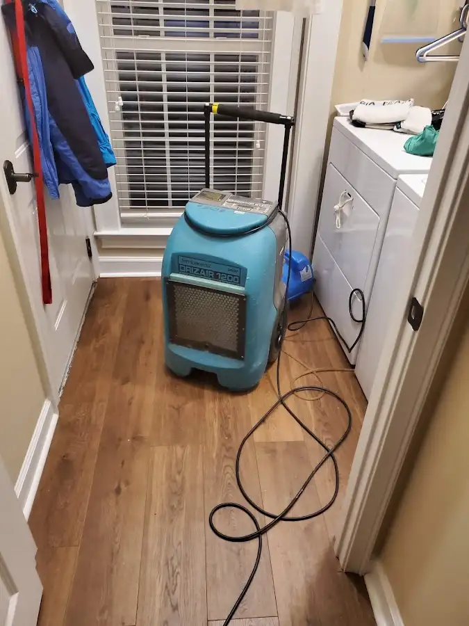 Commercial dehumidifier deployed for Flood Damage Cleanup in Ewing
